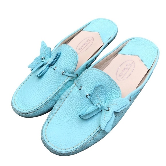 TALBOTS Slip On Mint Gisele Leather Loafers Slides Flats BUTTERFLY SHOES 5.5 B‍‍ - Picture 2 of 16